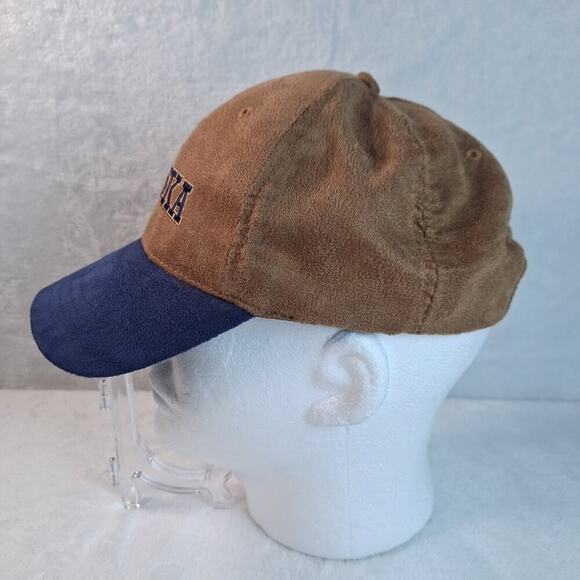 ALASKA Baseball CAP 8 PANEL Brown Faux SUEDE FABRIC Adjustable Hat - Picture 3 of 8